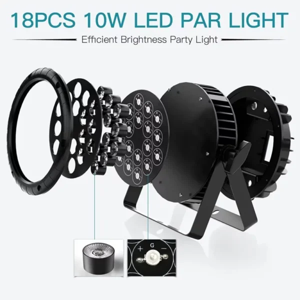 8 Pack Waterproof Stage RGBW Lights - Image 3