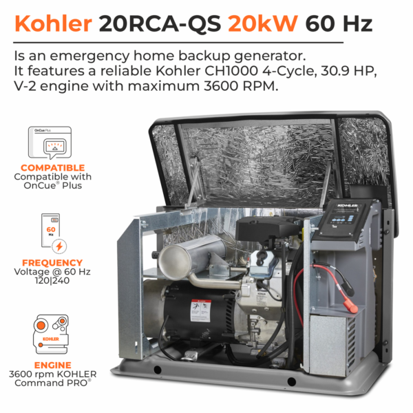 Kohler 20kW Home Standby Generator- 20RCA - Image 3