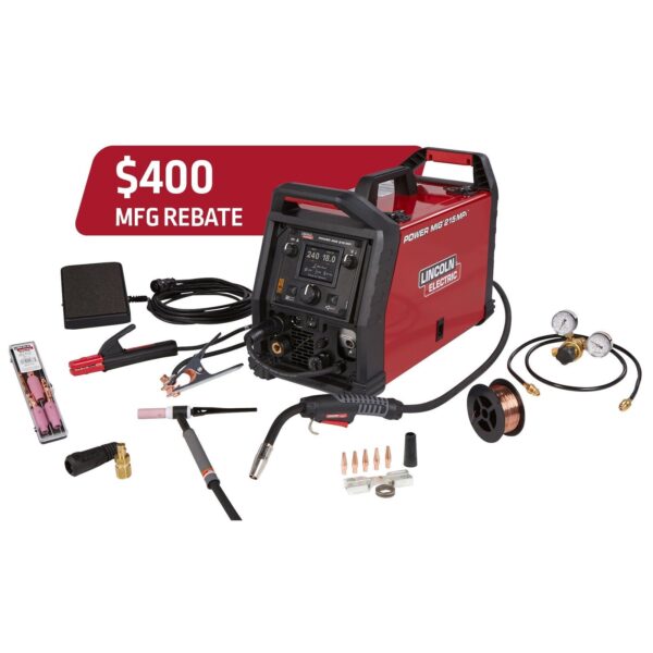 Lincoln Power MIG 215 MPi Multi Process Welder – TIG One Pak (K4878-1)