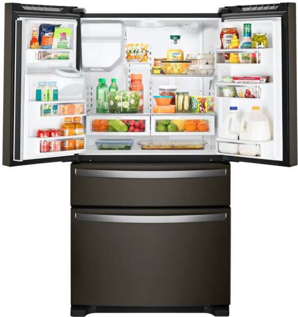 Whirlpool – 24.5 Cu. Ft. 4-Door French Door Refrigerator – Black Stainless Steel - Image 3