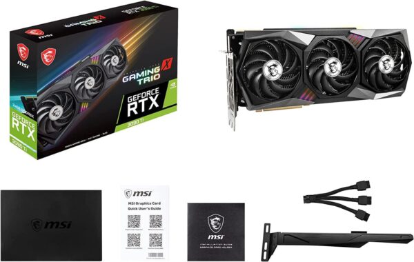 MSI GeForce RTX 3090 Ti GAMING TRIO 24G Gaming Graphics Card – 24GB GDDR6X, 1860 MHz, PCI Express Gen 4, 384-bit, 3x DP v 1.4a, HDMI 2.1 (Supports 4K & 8K HDR) - Image 2