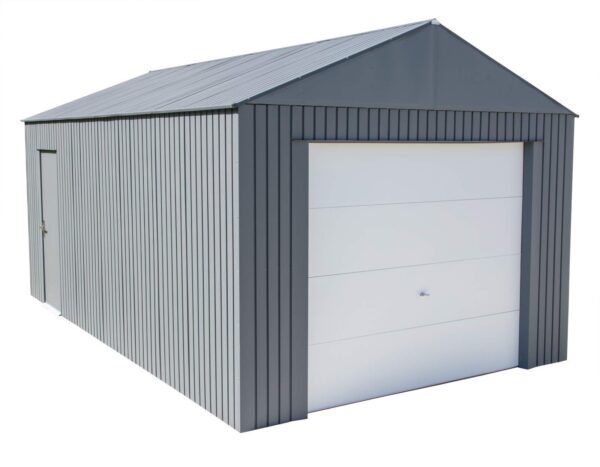 Sojag 12′ x 20′ Everest Galvalume Steel with Extra Tall Walls Garage Storage Building, Charcoal 12′ x 20′