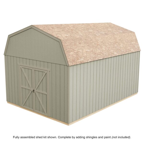 Handy Home Products Hudson 12×16 Do-it-Yourself Wooden Storage Shed Brown Without Floor - Image 10