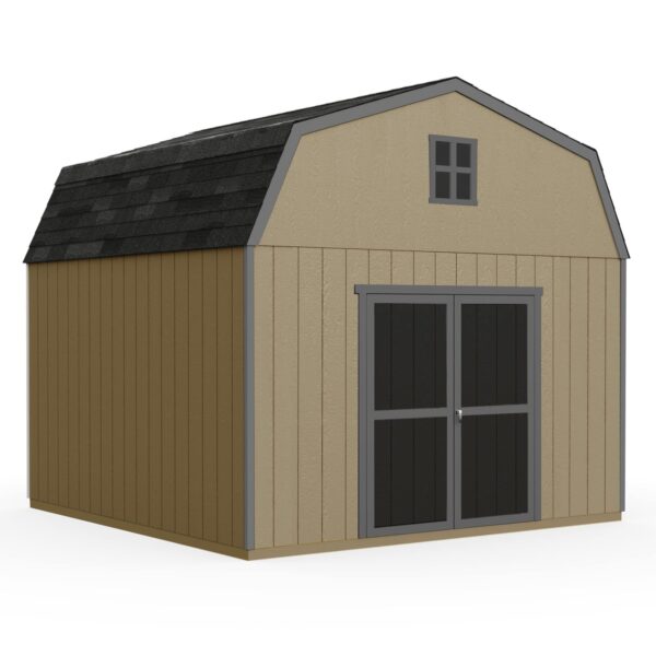 Handy Home Products Hudson 12×12 Do-it-Yourself Wooden Storage Shed with Floor Brown - Image 3