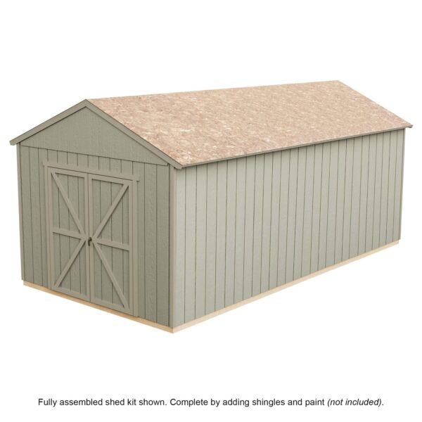 Handy Home Products Rookwood 10×18 Do-It-Yourself Wooden Storage Shed Brown Without Floor - Image 11