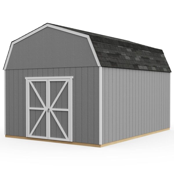 Handy Home Products Hudson 12×16 Do-it-Yourself Wooden Storage Shed Brown Without Floor - Image 3