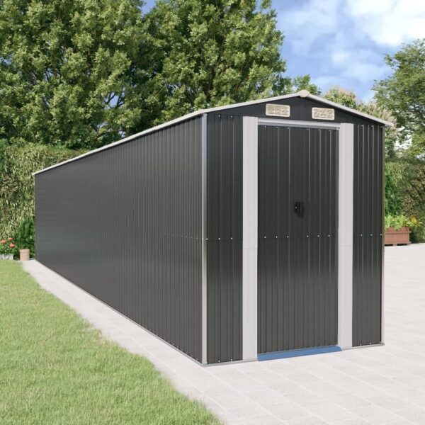 GOLINPEILO Metal Outdoor Garden Storage Shed, Large Steel Utility Tool Shed Storage House, Steel Yard Shed with Double Sliding Doors, Utility and Tool Storage, Anthracite 75.6″x402″x87.8″ 75.6″x402″x87.8″