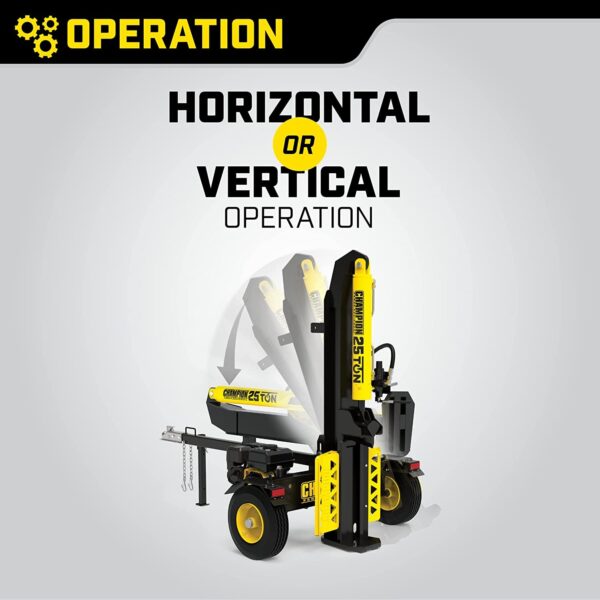 Champion 100326 25-Ton Horizontal/Vertical Full Beam Gas Log Splitter with Auto Return New - Image 3