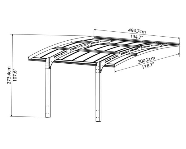 Palram – Canopia Arizona Breeze 5000 Carport – 10′ x 16′ x 9′ – Gray/Bronze - Image 8