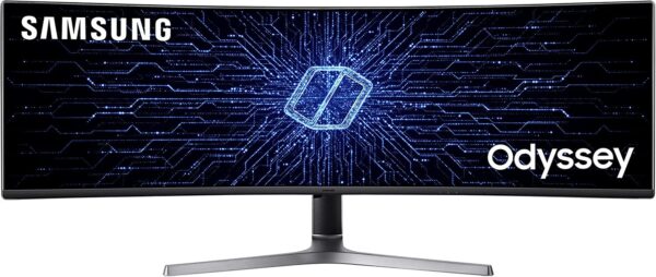 SAMSUNG 49” Odyssey G9 Gaming Monitor, 1000R Curved Screen, QLED, Dual QHD Display, 240Hz, NVIDIA G-SYNC and FreeSync Premium Pro, LC49G95TSSNXZA, Black