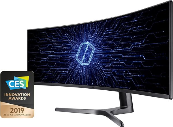 SAMSUNG 49” Odyssey G9 Gaming Monitor, 1000R Curved Screen, QLED, Dual QHD Display, 240Hz, NVIDIA G-SYNC and FreeSync Premium Pro, LC49G95TSSNXZA, Black - Image 2