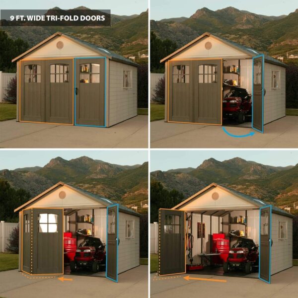 Lifetime 60187 11 x 11 Ft. Outdoor Storage Shed, Desert Sand 11 x 11′