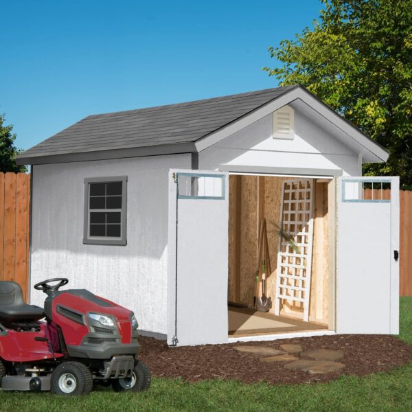 Handy Home Products Beachwood 8×12 Do-it-Yourself Wooden Storage Shed with Floor Tan - Image 7