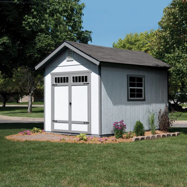 Handy Home Products Beachwood 8×12 Do-it-Yourself Wooden Storage Shed with Floor Tan - Image 4