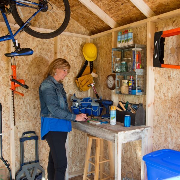 Handy Home Products Beachwood 8×12 Do-it-Yourself Wooden Storage Shed with Floor Tan - Image 8