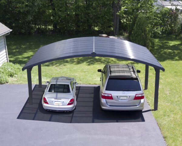 Palram – Canopia Arizona Wave Double Carport – 19′ x 16′ x 9′ – Gray/Gray - Image 3